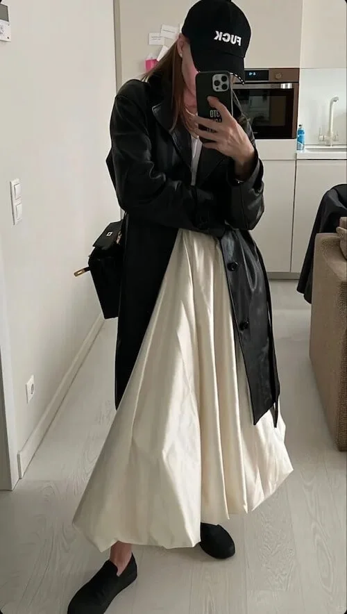 white long skirt outfit