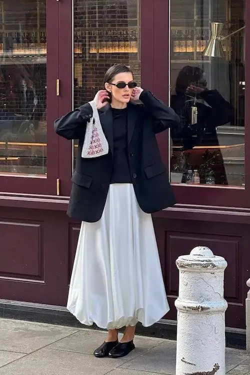 white long skirt outfit