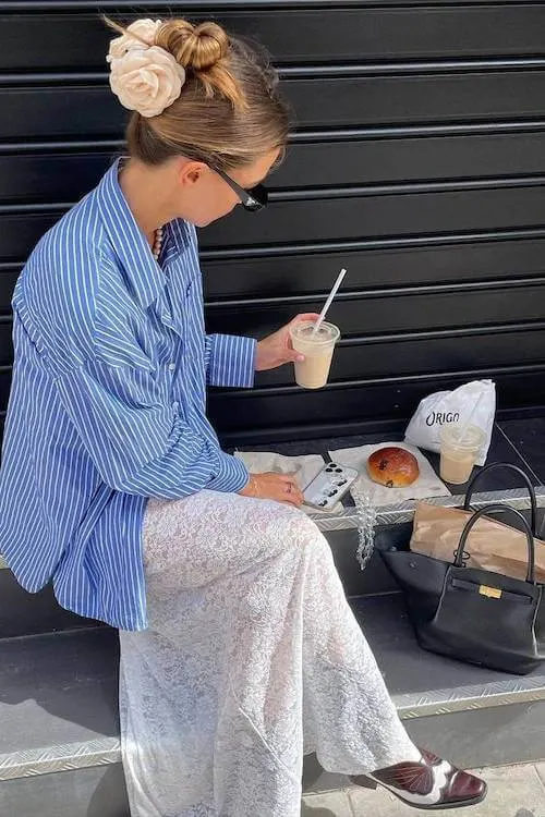 white long skirt outfit