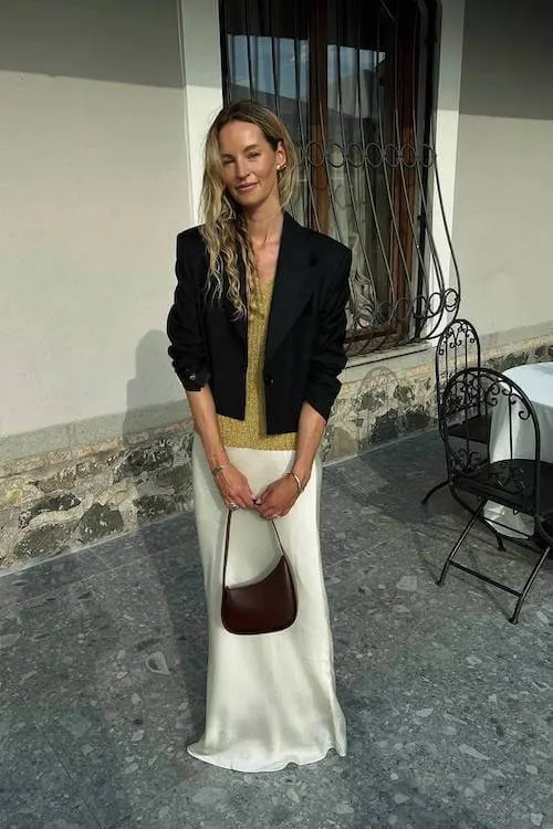white long skirt outfit
