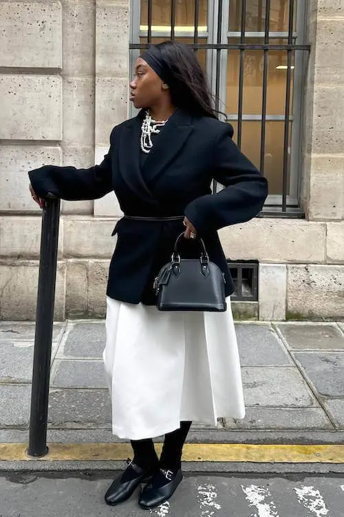 white long skirt outfit