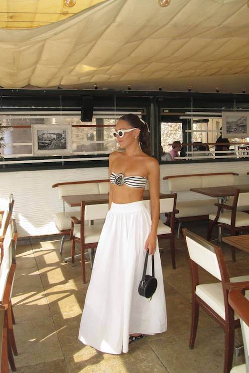 white long skirt outfit