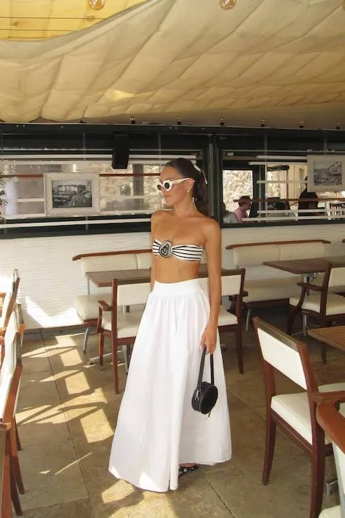white long skirt outfit