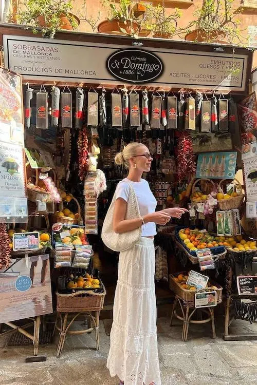 white long skirt outfit