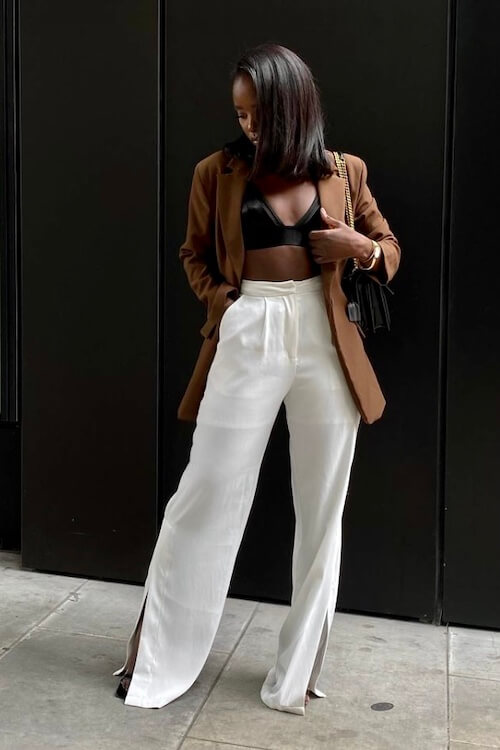 white pants outfit ideas for black women