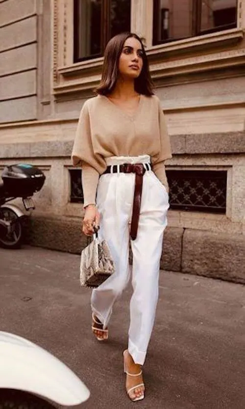 white pants outfit ideas