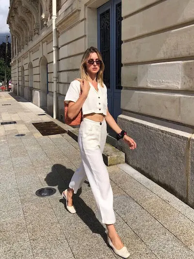 white pants outfit ideas for summer