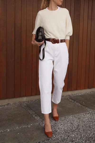 white pants outfit ideas for summer