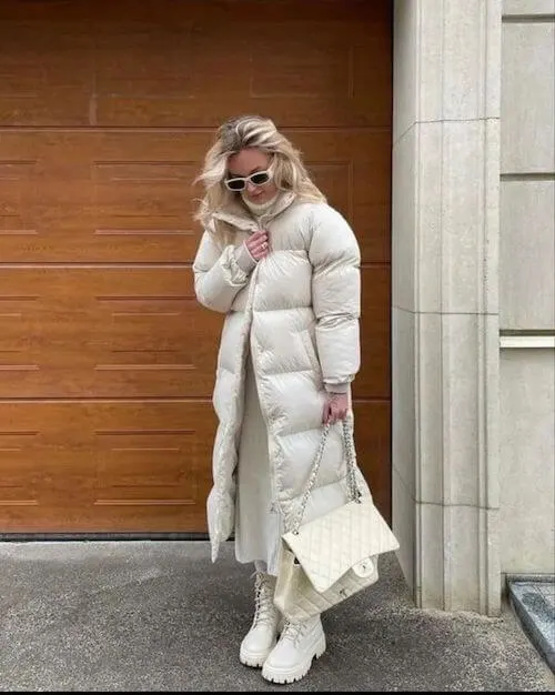 white puffer jacket outfit