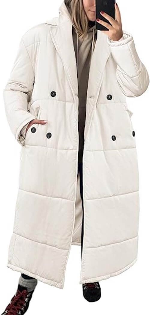 white puffer jacket outfit ideas