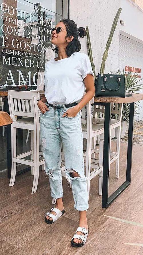 white shirt and jeans outfit