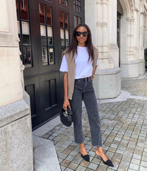 white shirt and jeans outfit