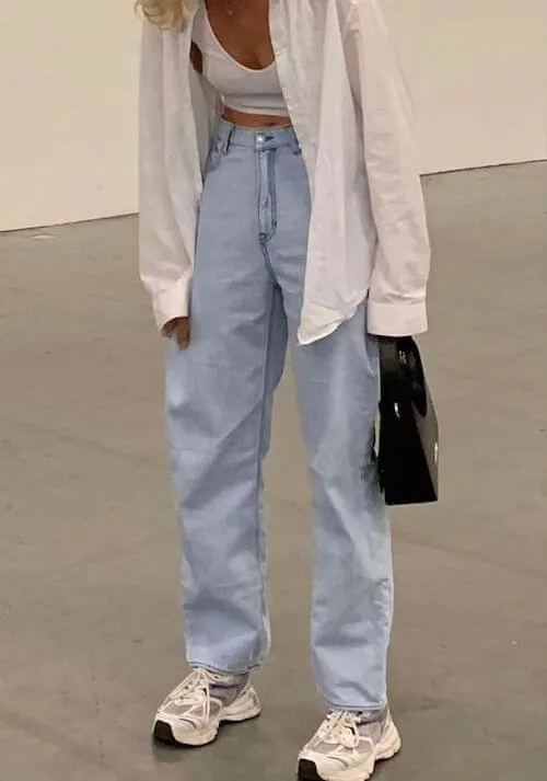 white shirt and jeans outfit