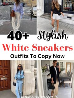 white sneakers outfit ideas for women collage