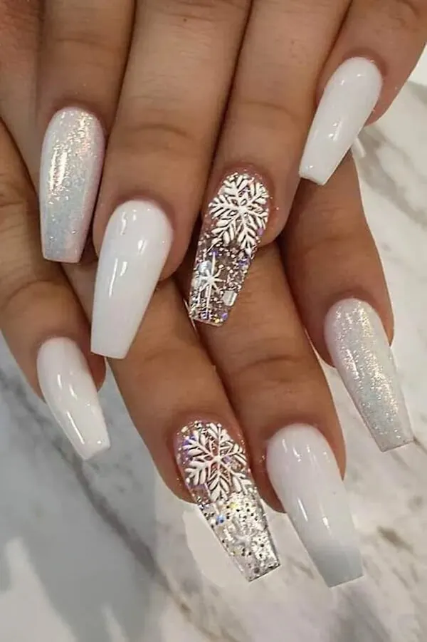 white winter nails