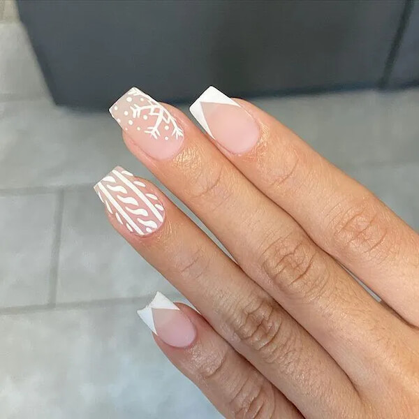 white winter nails