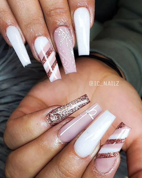 white winter nails