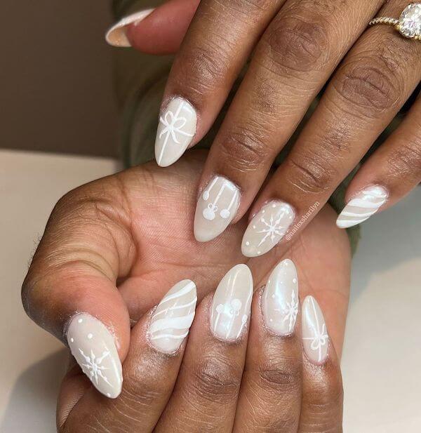 white winter nails