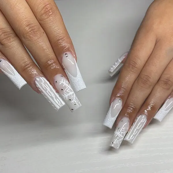 white winter nails