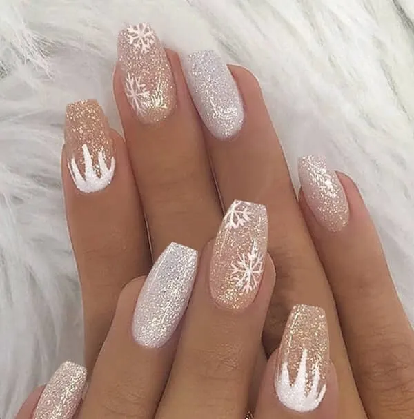 white winter nails