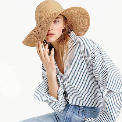 wide brim straw hat for women j crew