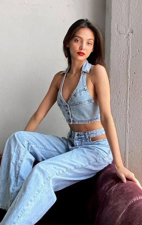 summer wide leg jeans outfit