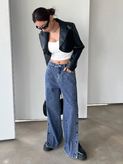 wide leg jeans outfit