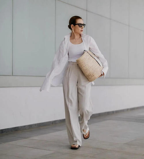 wide leg pants outfit