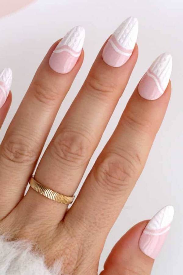 Sweater Inspired French Nails