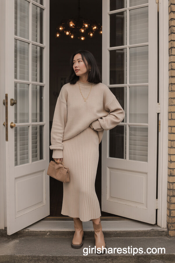Oatmeal Knit Matching Set