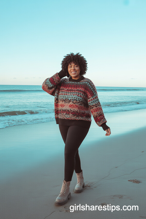 Colorful Sweater & Leggings Bold Beach Style