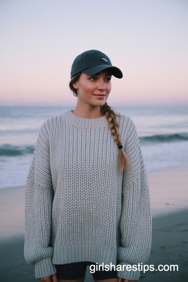 Chunky Knit Sweater & Cap Laid-Back Vibe