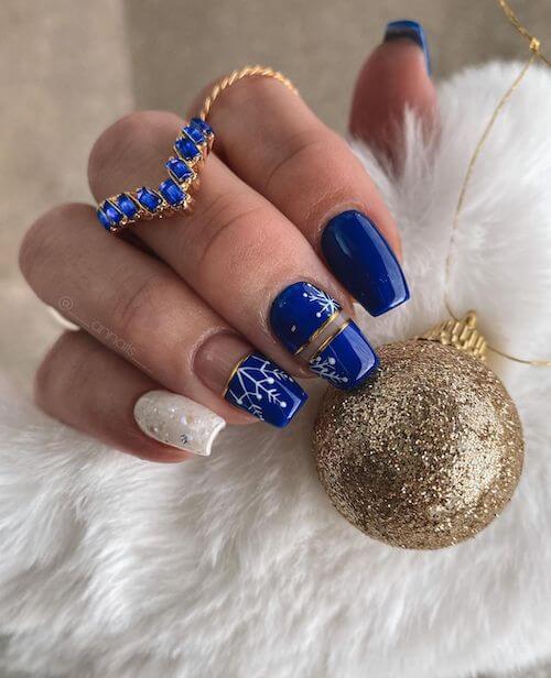 winter blue nail designs