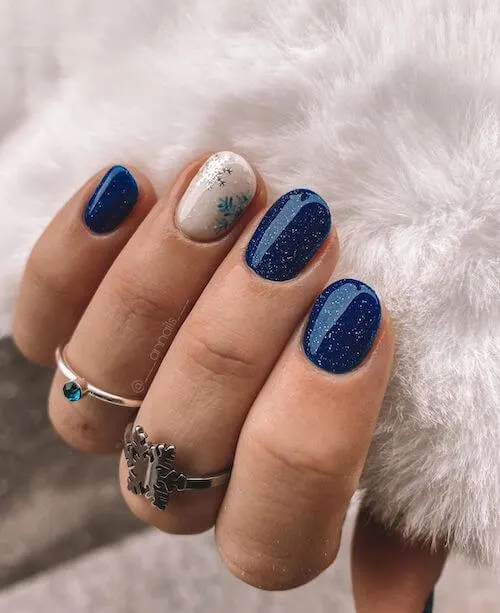 winter blue nail designs