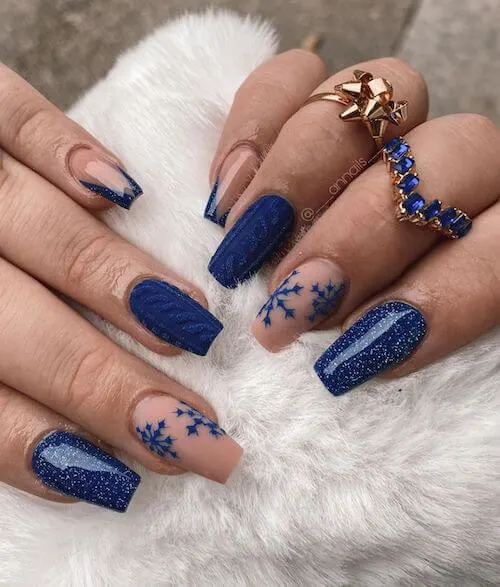 winter blue nail designs