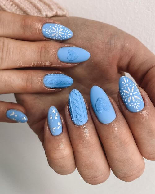 winter blue nail designs