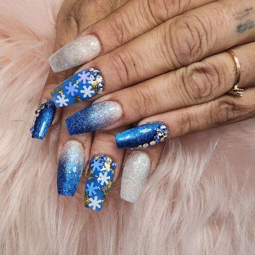 winter blue nail designs