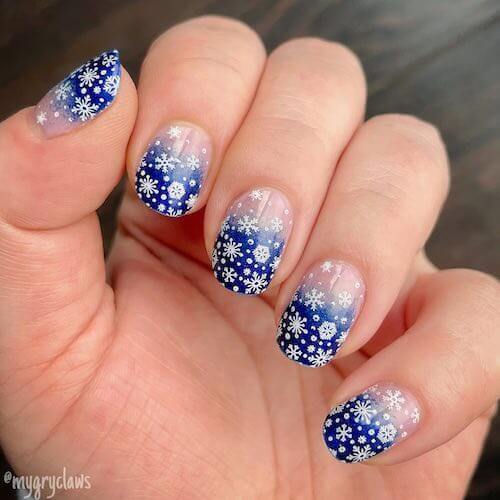 winter blue nail designs