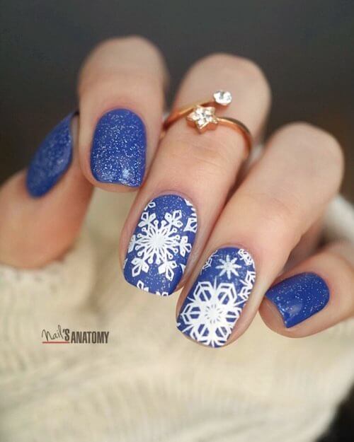 winter blue nail designs