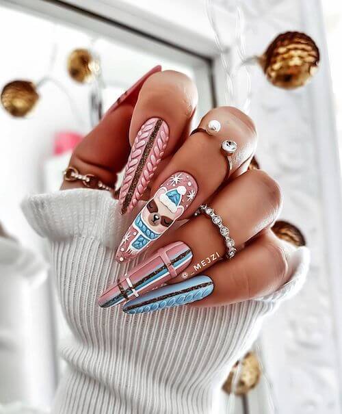 winter blue nail designs