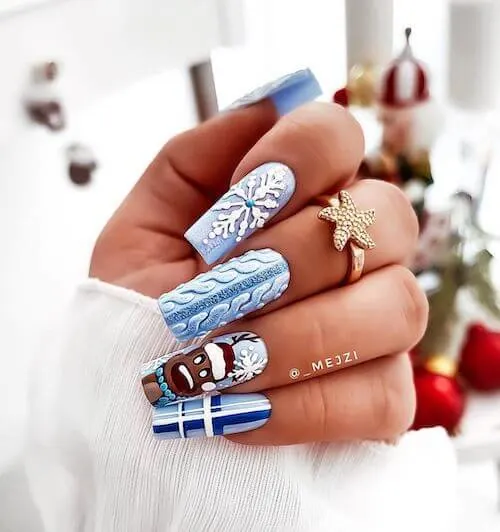 winter blue nail designs