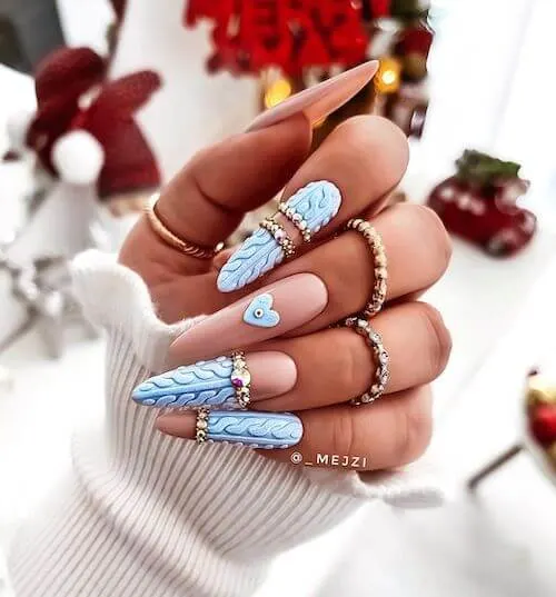 winter blue nail designs