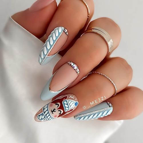 winter blue nail designs