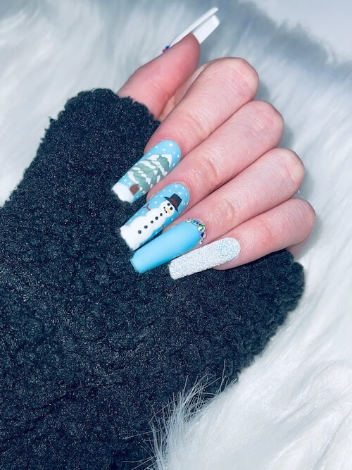 winter blue nail designs