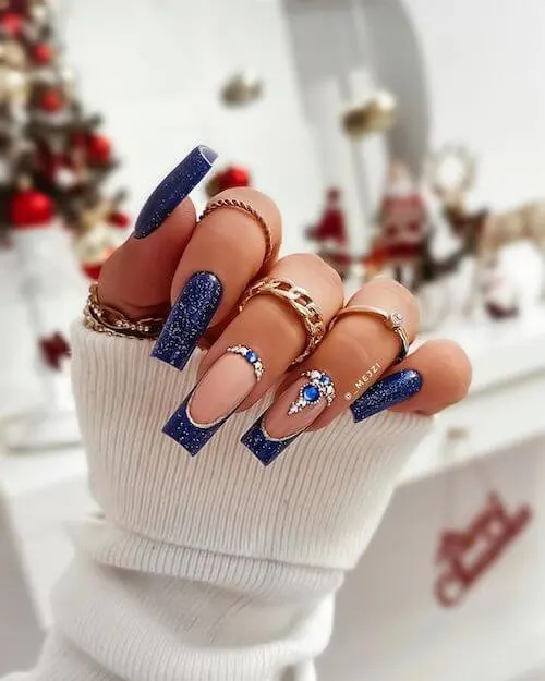 winter blue nail designs