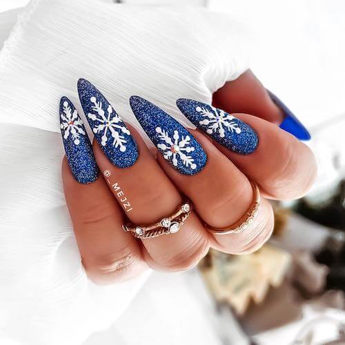 winter blue nail designs