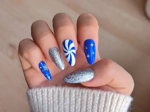 winter blue nail designs