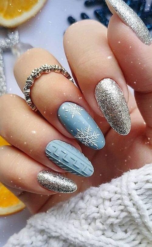 winter blue nail designs