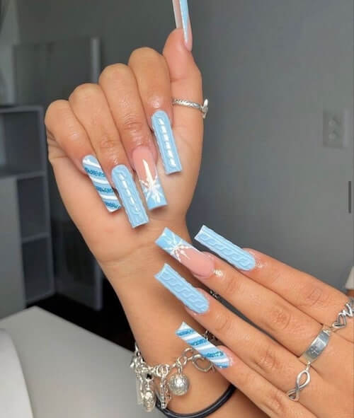 winter blue nail designs