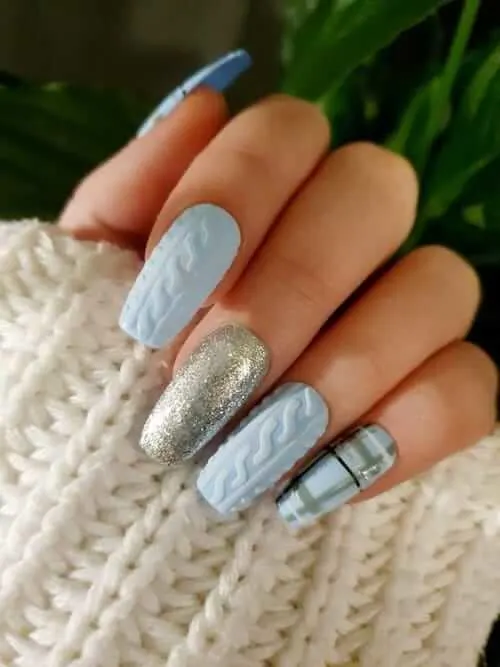 winter blue nail designs